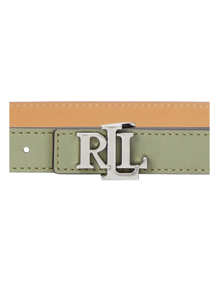 Logo Reversible Leather Skinny Belt image 2