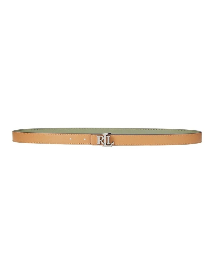 Logo Reversible Leather Skinny Belt image 3
