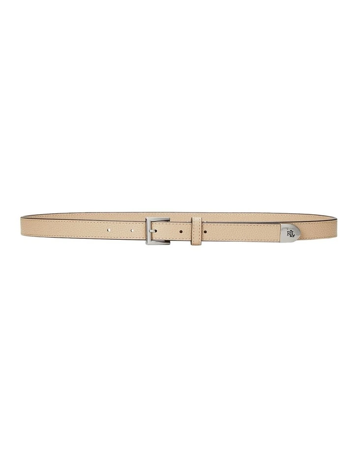 Pebbled Leather Skinny Belt image 1