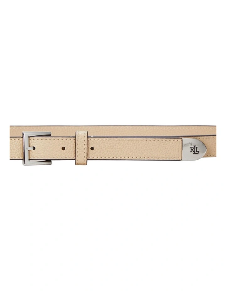Pebbled Leather Skinny Belt image 2