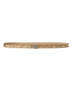 Logo Reversible Metallic Skinny Belt