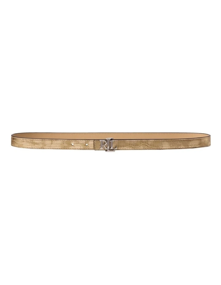 Logo Reversible Metallic Skinny Belt image 1
