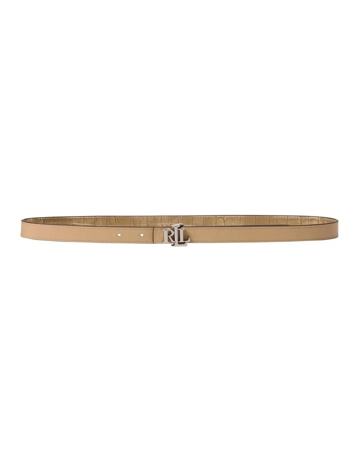 Logo Reversible Metallic Skinny Belt image 3