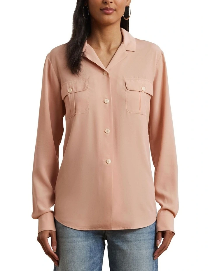 Relaxed Fit Crepe Shirt in Pink image 1