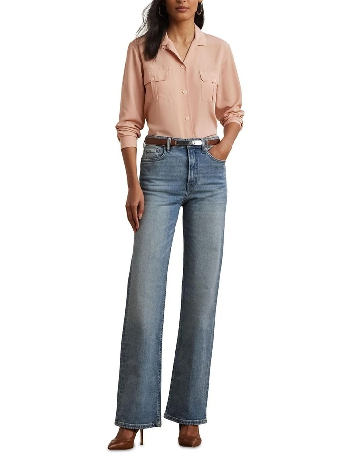 Relaxed Fit Crepe Shirt in Pink image 3