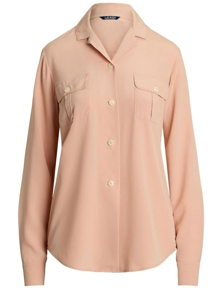 Relaxed Fit Crepe Shirt in Pink image 4