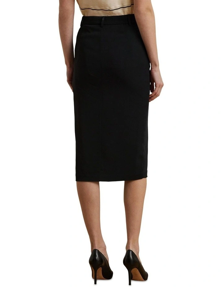 Stretch Cady Pencil Skirt in Black image 2