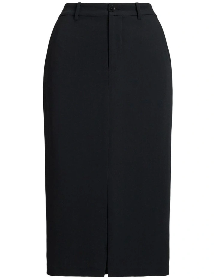 Stretch Cady Pencil Skirt in Black image 4