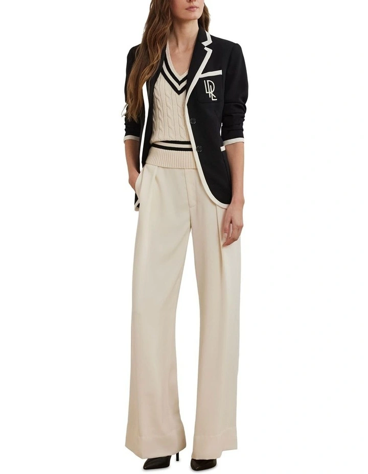 Cable-Knit Cotton Cricket Sweater Vest in Cream image 3
