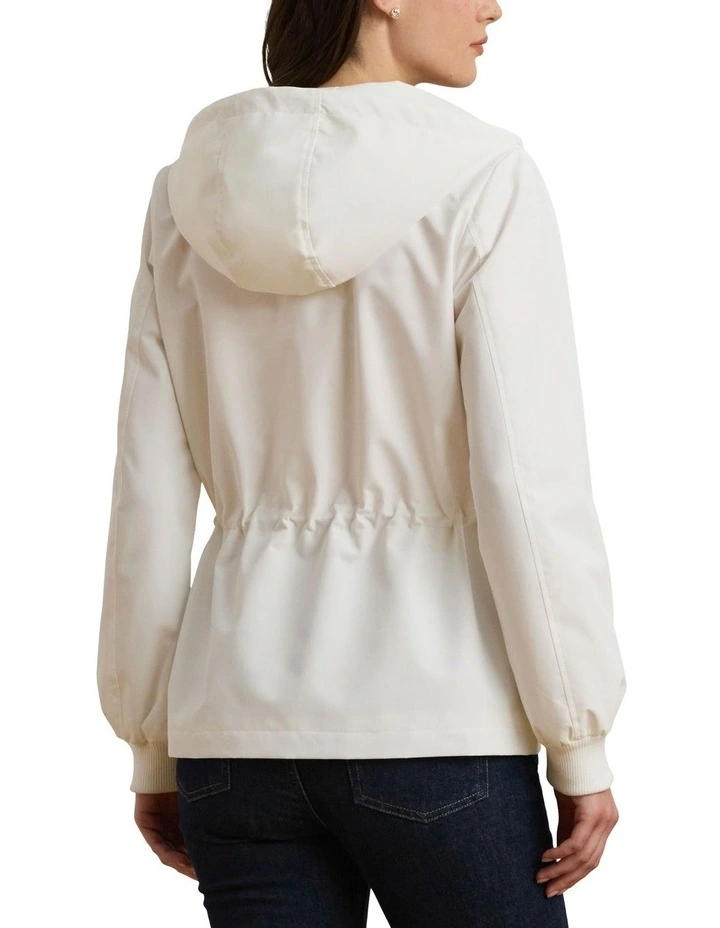 Full-Zip Hooded Jacket in Cream image 2