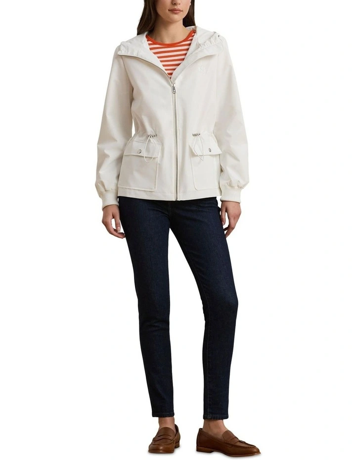 Full-Zip Hooded Jacket in Cream image 3