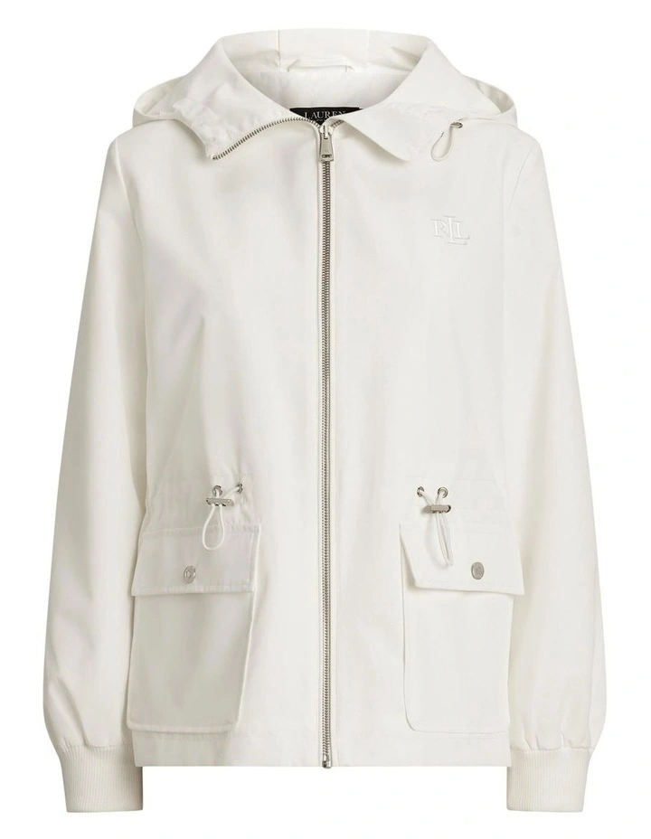 Full-Zip Hooded Jacket in Cream image 4