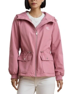 Full-Zip Hooded Jacket in Pink