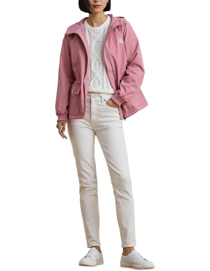 Full-Zip Hooded Jacket in Pink image 3