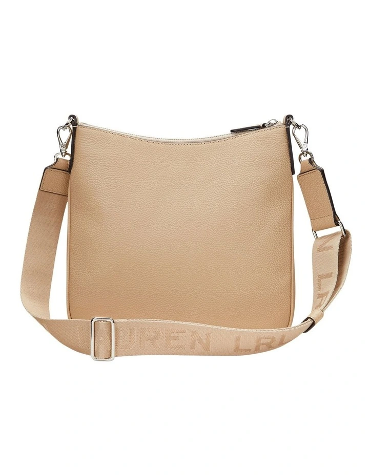 Pebbled Leather Large Cameryn Crossbody in Beige image 2