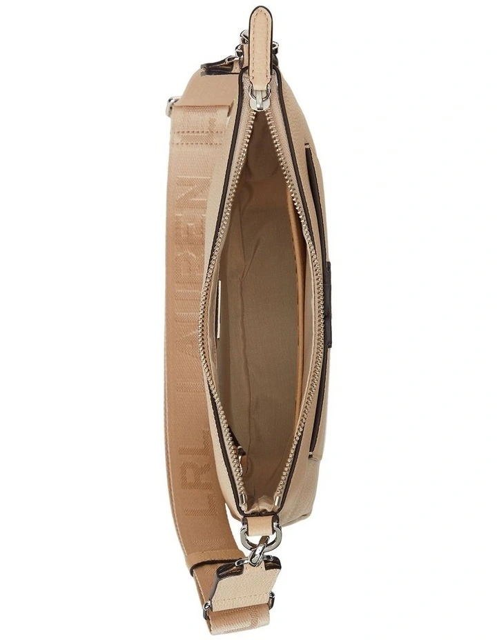 Pebbled Leather Large Cameryn Crossbody in Beige image 3
