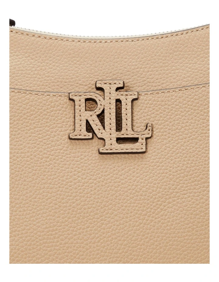 Pebbled Leather Large Cameryn Crossbody in Beige image 4