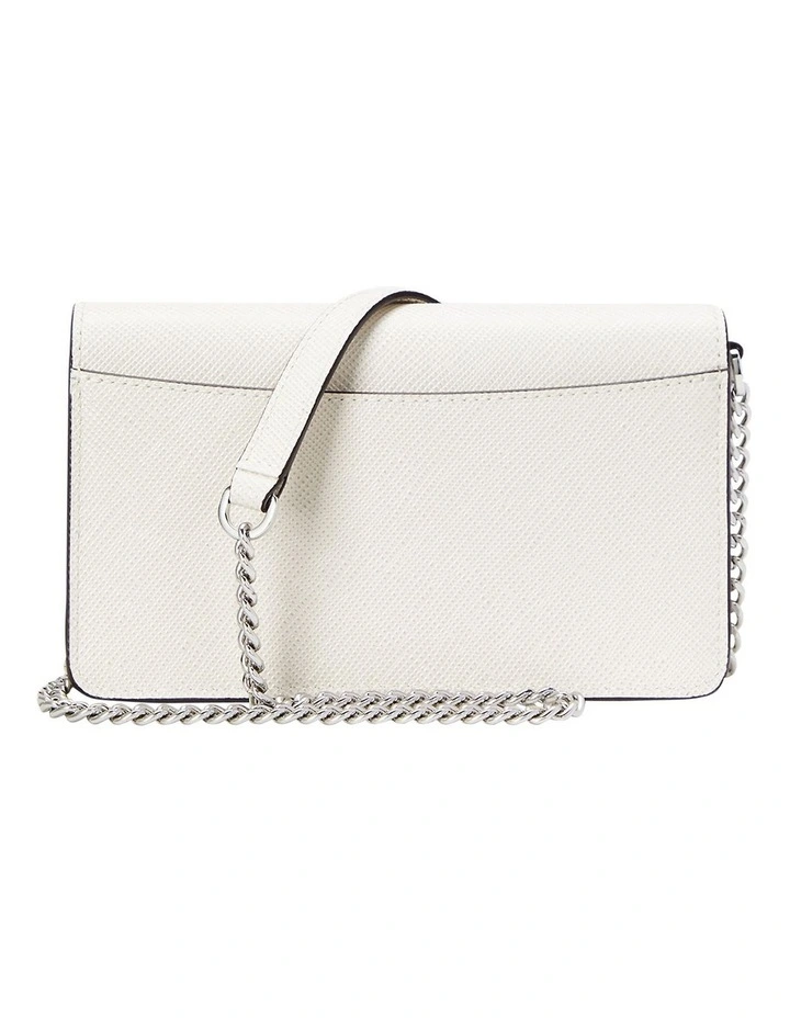 Textured Crossbody Turn-Lock Tech Case in White image 2