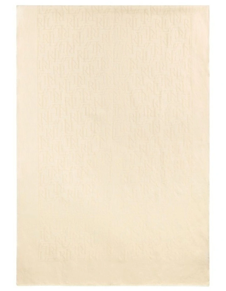 Metallic Logo Jacquard Wrap Scarf in Beige image 2