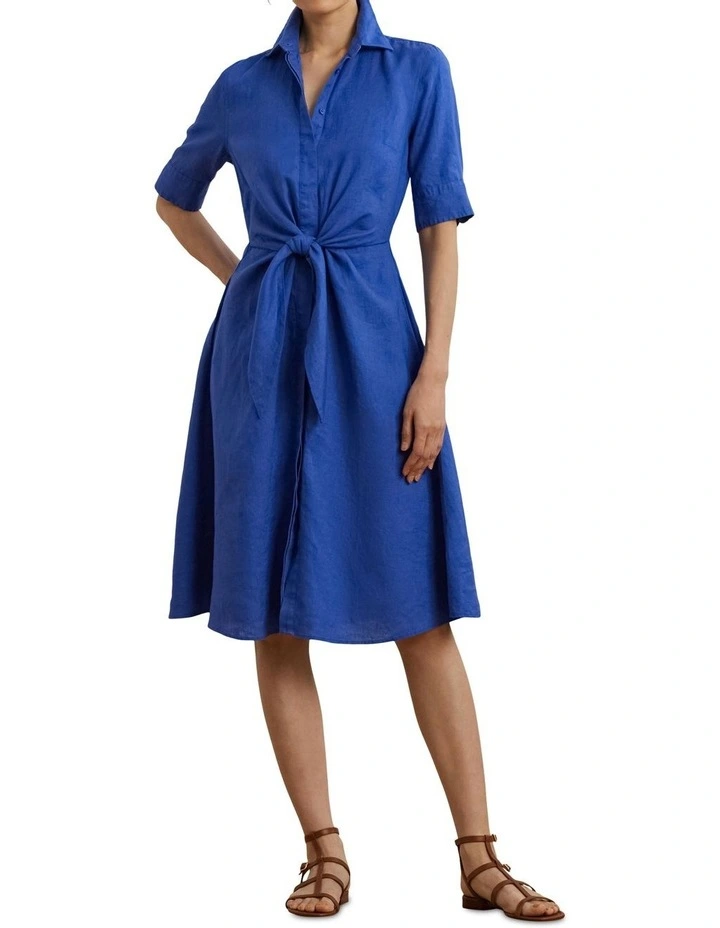 Tie-Front Linen Shirtdress image 3