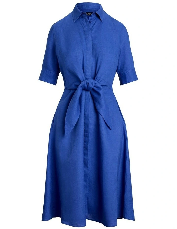 Tie-Front Linen Shirtdress image 4