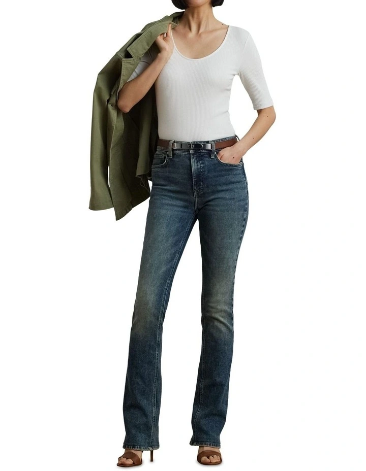 Rib-Knit Cotton-Blend Elbow-Sleeve Tee image 3