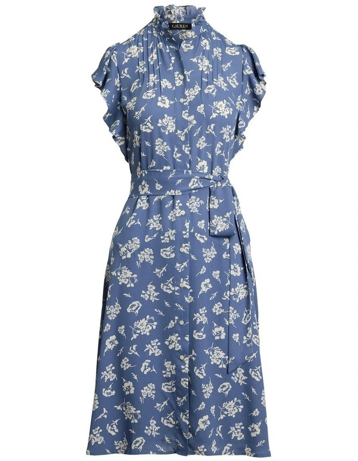 Floral Belted Georgette Shirtdress image 4