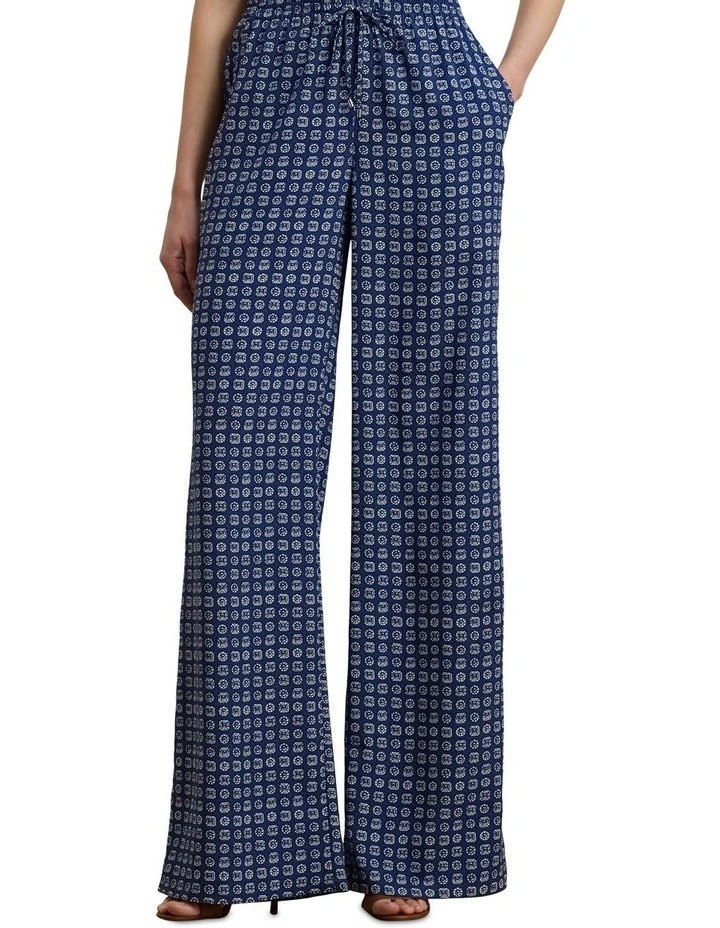 Geo-Print Crepe Wide-Leg Pant image 1