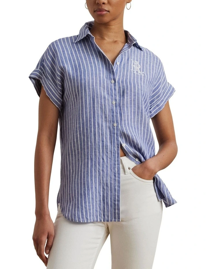 Relaxed Fit Striped Short-Sleeve Shirt image 1