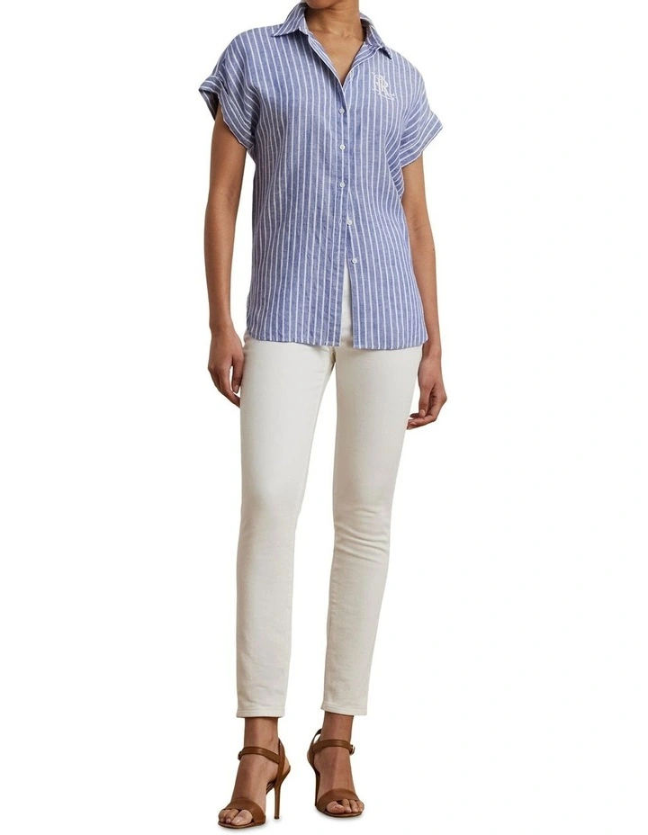 Relaxed Fit Striped Short-Sleeve Shirt image 3