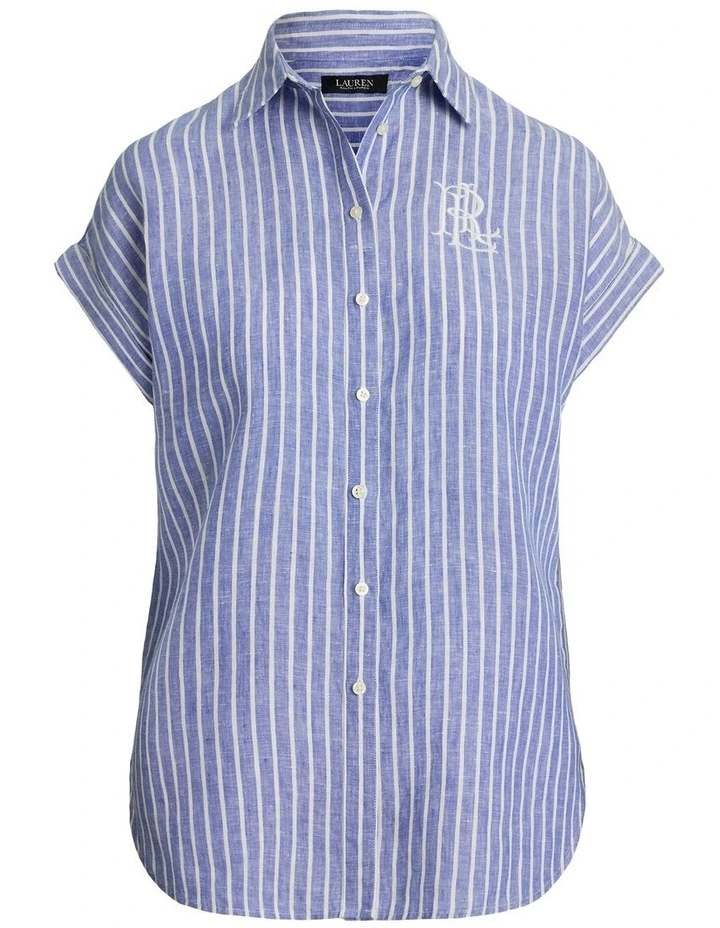Relaxed Fit Striped Short-Sleeve Shirt image 4
