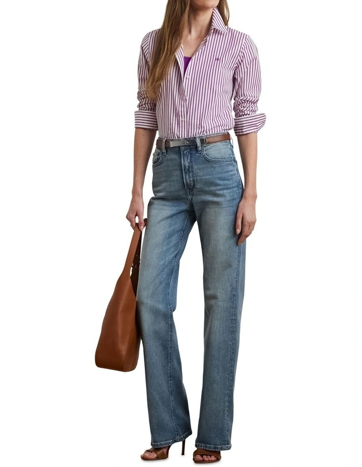 Classic Fit Striped Broadcloth Shirt image 3