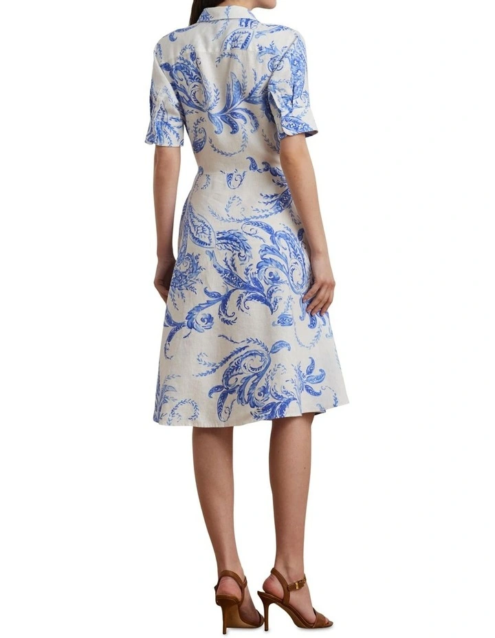 Paisley Tie-Front Linen Shirtdress image 2