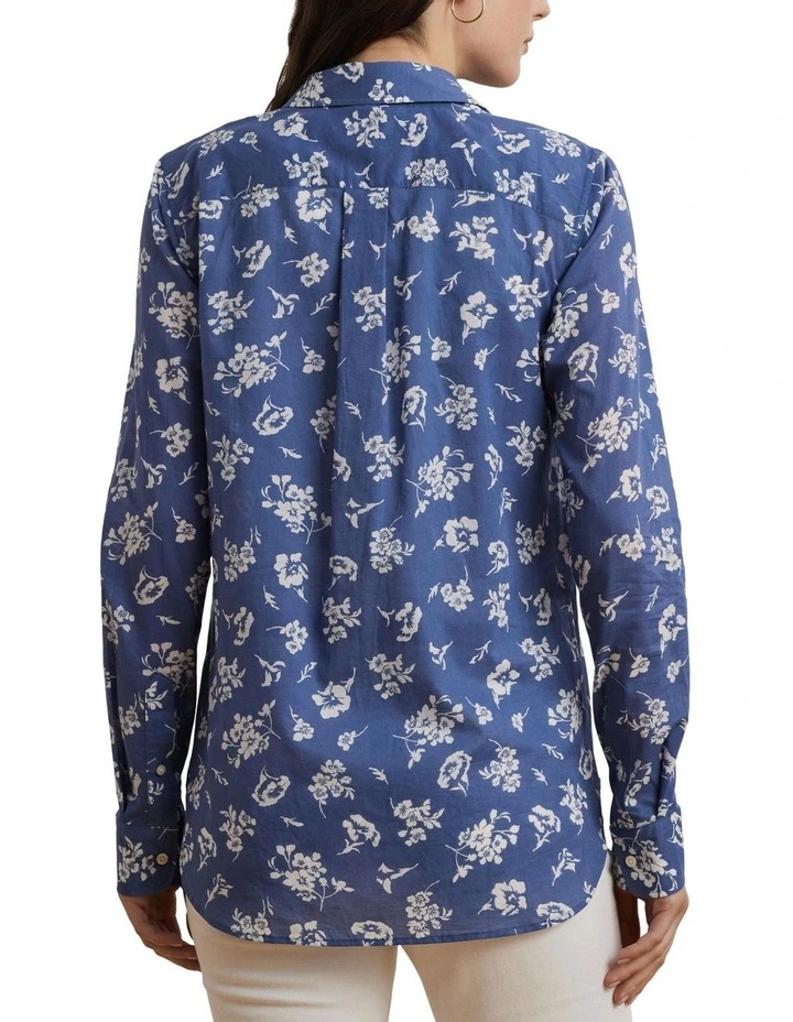 Classic Fit Floral Cotton Voile Shirt image 2
