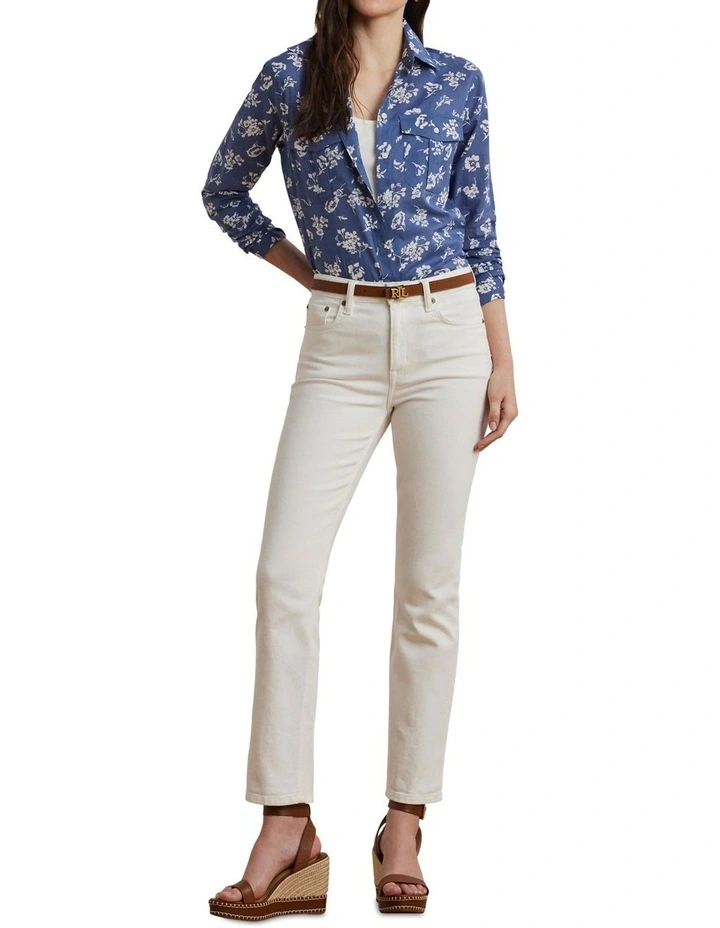 Classic Fit Floral Cotton Voile Shirt image 3