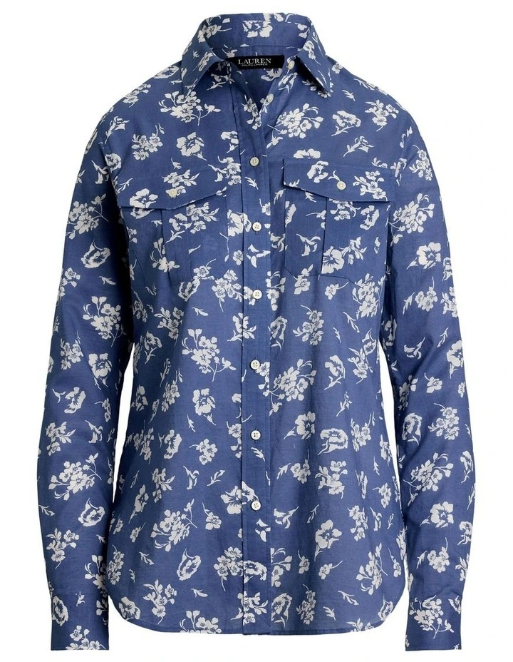Classic Fit Floral Cotton Voile Shirt image 4
