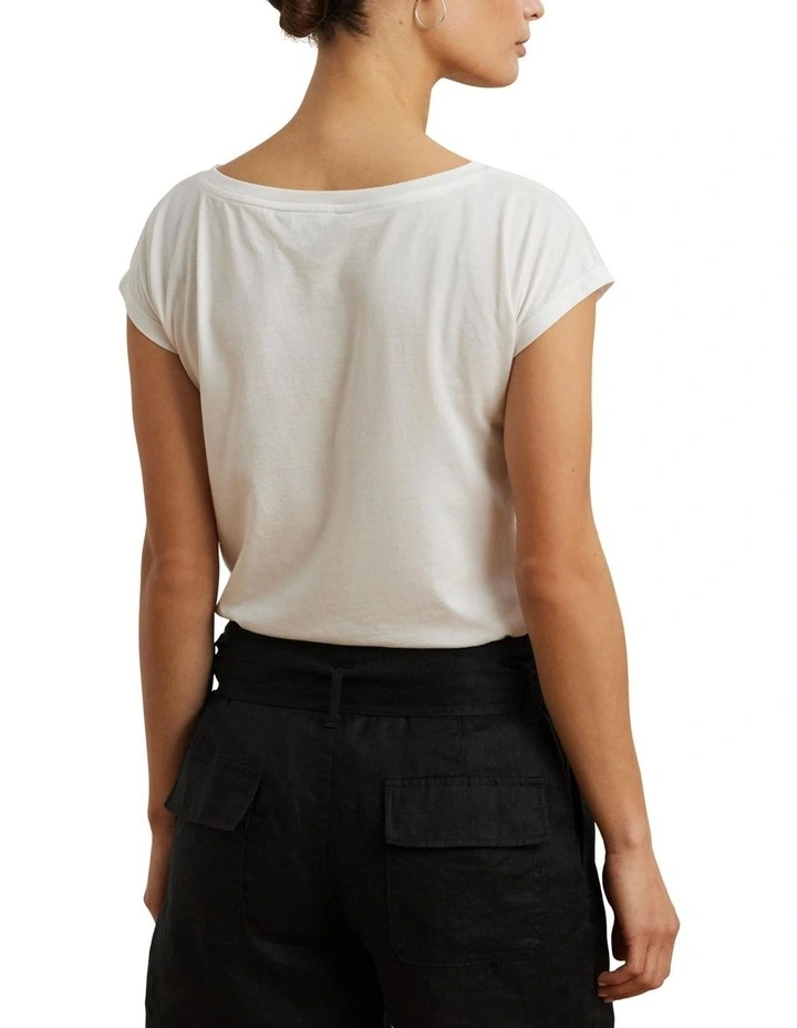 Cotton-Blend Jersey Graphic Tee in White image 2