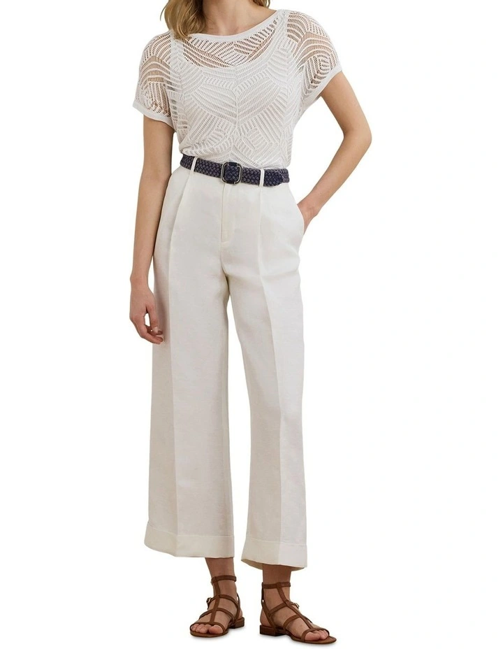 Geo-Motif Mesh Short-Sleeve Sweater image 3