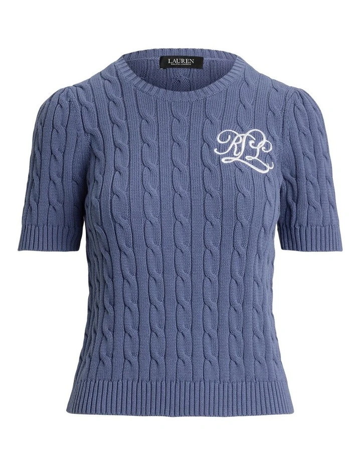 Cable-Knit Cotton Short-Sleeve Sweater image 4