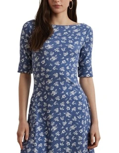 Floral Stretch Cotton Midi Dress