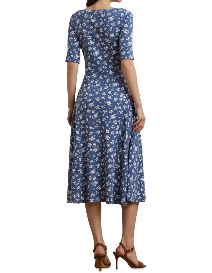 Floral Stretch Cotton Midi Dress image 2