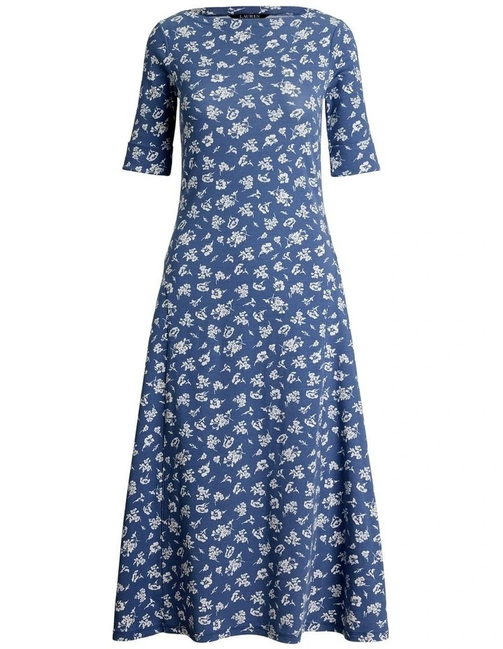 Floral Stretch Cotton Midi Dress image 4
