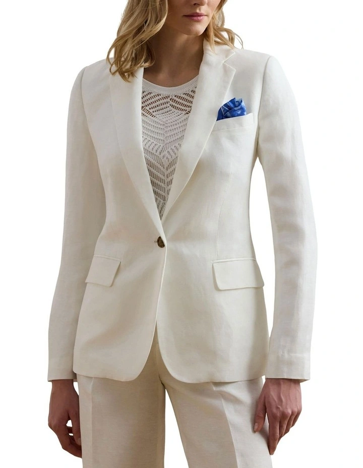 Linen-Blend Twill Blazer image 1