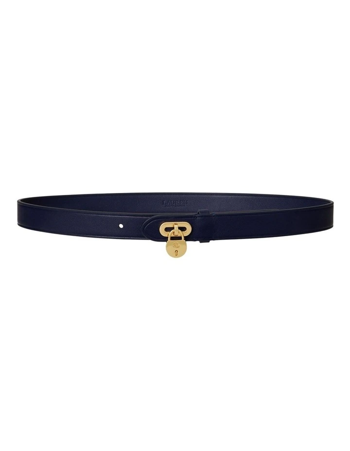 Padlock Leather Belt in Blue image 1