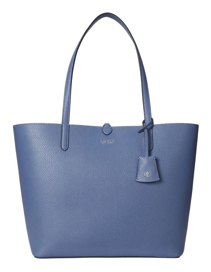 Faux-Leather Large Reversible Tote Bag in Blue image 1