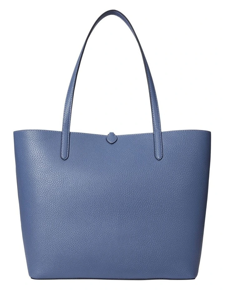 Faux-Leather Large Reversible Tote Bag in Blue image 2