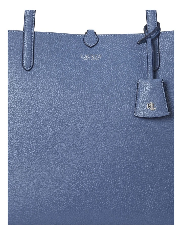 Faux-Leather Large Reversible Tote Bag in Blue image 5