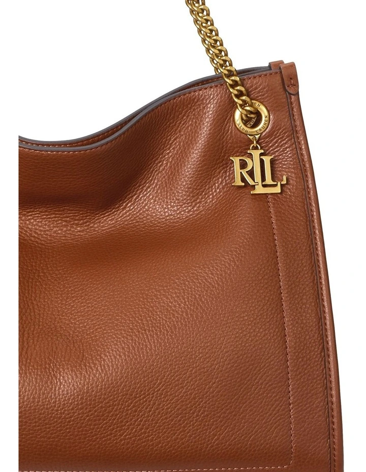 Pebbled Leather Large Bradley Tote Bag in Brown image 4