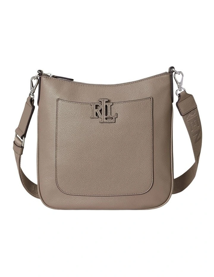 Pebbled Leather Large Cameryn Crossbody Bag in Brown image 1