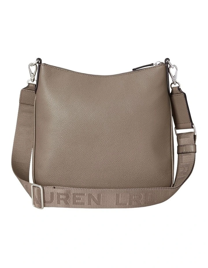Pebbled Leather Large Cameryn Crossbody Bag in Brown image 2